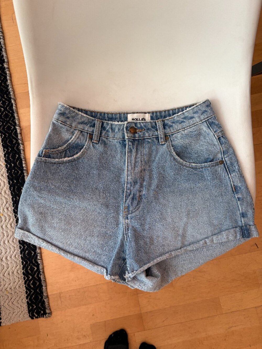 Rolla's Dusters High Rise Slim Denim Shorts | Size 26 | Light Wash | Vintage Fit